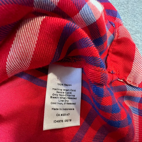 Talbots Vibrant Red and Blue Plaid Shirt - Picture 6 of 8